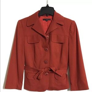 David Meister - Burnt Orange Belted Utility Jacket